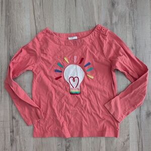 Mini Boden Coral Long Sleeve Shirt with Lightbulb Design, 7-8Y (Z5)